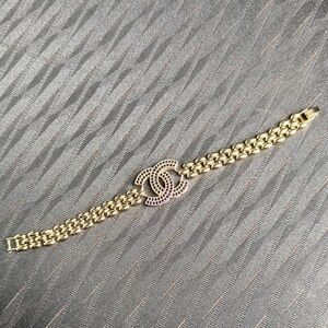 Laminado Gold  Chain Bracelet with Black Accents